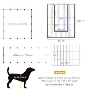 Freigehege D06-179V00GY Grau - Metall - 320 x 100 x 320 cm