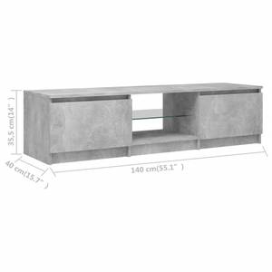 Meuble tv 3009188 Gris minéral - 40 x 140 cm