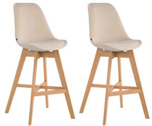 Tabouret de bar Cannes Lot de 2 Blanc crème