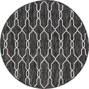 Tapis d'extérieur Tulum Fence Gris - Matière plastique - Textile - 125 x 125 cm