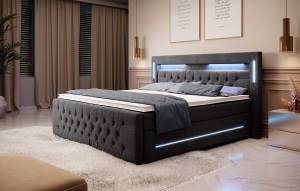 Boxspringbett Moonlight Grau - Breite: 200 cm - H4