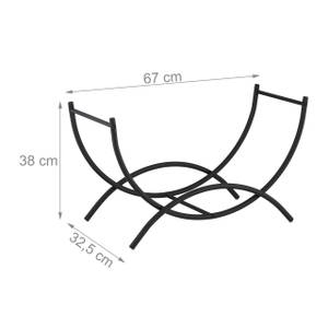 Schwarzer Kaminholzkorb aus Metall Schwarz - Metall - 67 x 38 x 33 cm