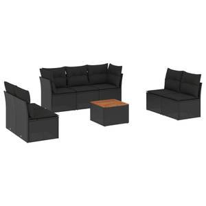 Gartensitzgruppe K346(8-tlg) Schwarz - Massivholz - 69 x 62 x 62 cm