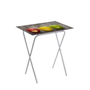 Klapptisch mit ausziehbarem Tablett Metall - 62 x 66 x 42 cm