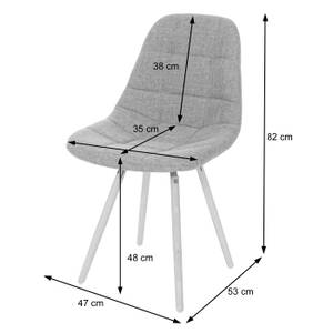 Esszimmerstuhl A60 II Grau - Textil - 47 x 82 x 53 cm