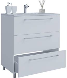 2 pièces lavabo Badinos 3 Blanc - Largeur : 80 cm