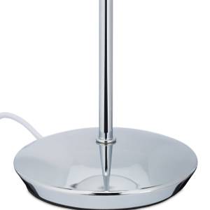 Lampe de table avec abat-jour Argenté - Jaune - Métal - Matière plastique - Textile - 22 x 44 x 22 cm