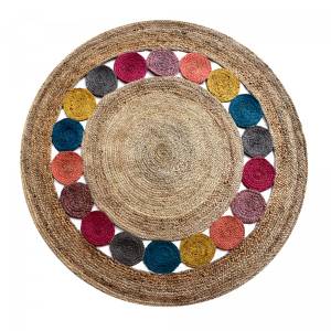 Tapis rond RONDA ⌀250 tissé main en jute Fibres naturelles - 250 x 9 x 250 cm