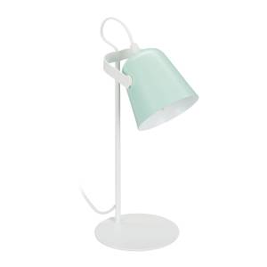Lampe de bureau métallique Vert - Blanc - Métal - Textile - 15 x 39 x 15 cm