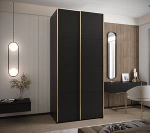 Armoire Lux 1 Noir - Doré - Largeur : 110 cm