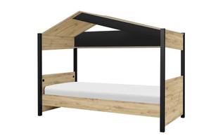 Lit Cabane Industriel 90x200 cm - Dakar Marron - Bois manufacturé - 207 x 165 x 105 cm