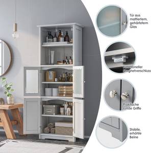 Badschrank mit Glastüren Weiß