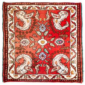 Sarough - 81x75cm Rot - Naturfaser - 75 x 1 x 81 cm