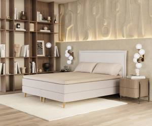 Boxspringbett Calma Creme - Breite: 200 cm