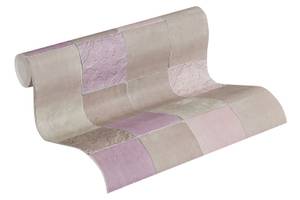 Tapete Vintage Fliesen Kacheln Beige - Grau - Violett