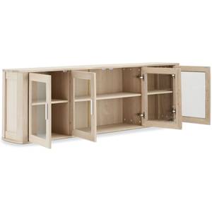 Wandschrank Paris Weißöl-Oberfläche Braun - Massivholz - Holzart/Dekor - 194 x 60 x 34 cm