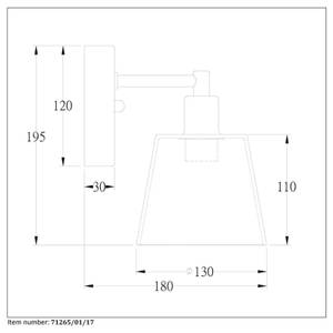 Wandleuchte Vitri Glas - Metall - 18 x 20 x 18 cm