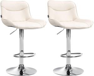 Barhocker Vonore 2er Set Creme - Silber