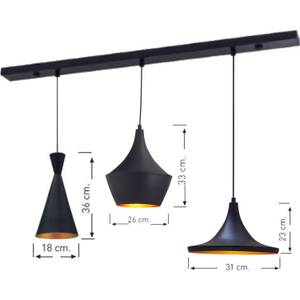 Pendelleuchte Flammige Vintage Lampe x3 Schwarz