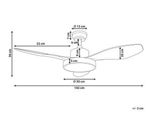 Deckenventilator mit Licht BANDERAS Eiche Hell - Silber