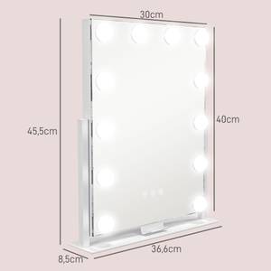 LED-Schminkspiegel 505-020V90WT Weiß - Metall - 9 x 46 x 37 cm