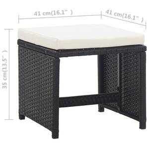 Garten-Essgruppe (11-teilig) 42523 Schwarz - Kunststoff - Polyrattan - 109 x 74 x 167 cm