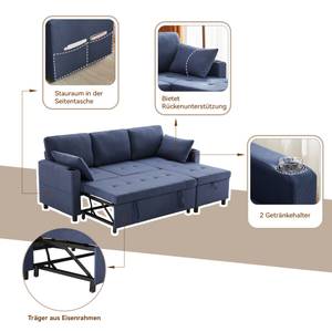 Ecksofa Mercury Ⅷ Blau - Holzwerkstoff - Metall - Textil - Holzart/Dekor - Holz teilmassiv - 141 x 87 x 212 cm