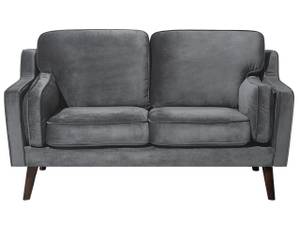 2-Sitzer Sofa LOKKA Dunkelgrau - Grau - Eiche Dunkel - Textil