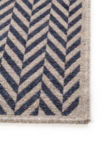 Tapis de couloir en laine Jacob Bleu - Fibres naturelles - 80 x 1 x 200 cm