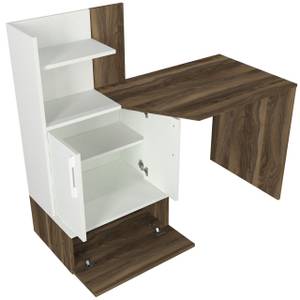 Schreibtisch Padora Walnuss Weiß Braun - Holzwerkstoff - 121 x 115 x 60 cm