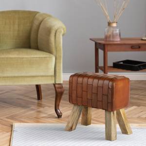 Tabouret Springbock en bois de manguier Marron - Bois massif - 30 x 48 x 48 cm