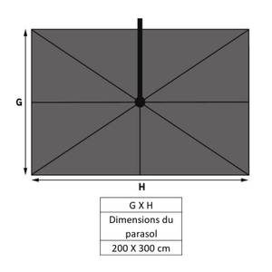 Parasol déporté 3x2m - Voyager T1 Gris