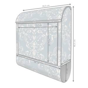 Briefkasten Stahl Royal Creme Blau Schwarz - Metall - 38 x 46 x 13 cm