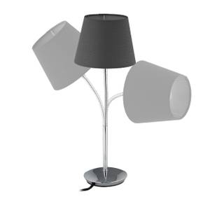 Flexible Tischlampe mit Stoffschirm Grau - Silber