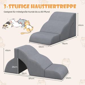 Hundetreppe BI32292SD Grau - Textil - 41 x 41 x 76 cm