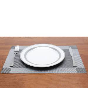Set de table PVC argent 33cm Gris - Matière plastique - 30 x 1 x 33 cm