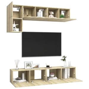 TV-Schrank 5er Set D553 Braun - Holzwerkstoff - 30 x 30 x 60 cm