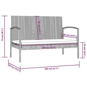 Garten-Lounge-Set (16-teilig) 3012365-2 Schwarz - Weiß - Anzahl Teile im Set: 16