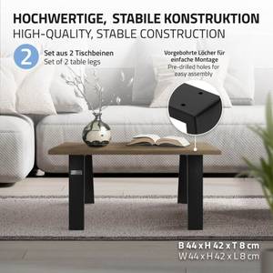 Loft Tischgestell aus Stahl 2er Set Schwarz