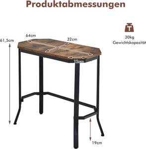 Konsolentisch Industriell Braun - Holzwerkstoff - 32 x 62 x 64 cm
