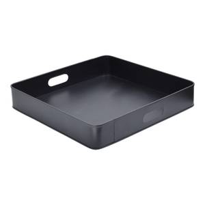 Tablett Tray Schwarz - Metall - 40 x 7 x 40 cm