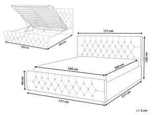 Doppelbett AMIENS Grau - Breite: 171 cm