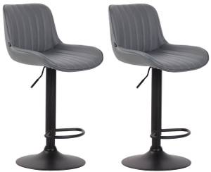 Tabouret de bar Lentini Lot de 2 Gris - Noir