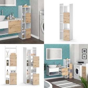 Armoire de salle de bain Alf 40613 Blanc - Bois manufacturé - 36 x 117 x 32 cm