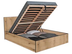 Bett mit Bettkasten ELPHEGE Grau - Holzwerkstoff - 155 x 87 x 196 cm