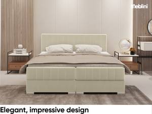 Boxspringbett Piaf Creme - Breite: 186 cm - H4