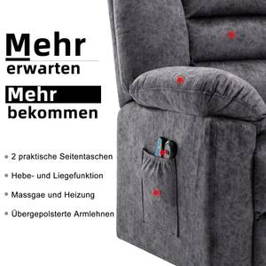 Massagesessel FABRC Grau - Metall - Massivholz - Textil - 89 x 100 x 80 cm