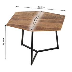 Couchtisch Inka Metall Holz Schwarz - Braun - Metall - 56 x 40 x 48 cm