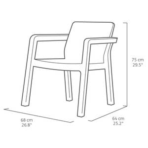 Ensemble de meubles d'extérieur Gris - Matière plastique - 64 x 76 x 68 cm