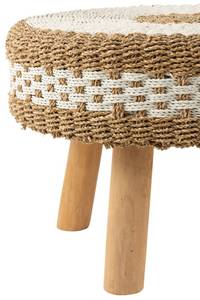 Tabouret ALENA  Coton Blanc / Textile - 79 x 55 x 79 cm